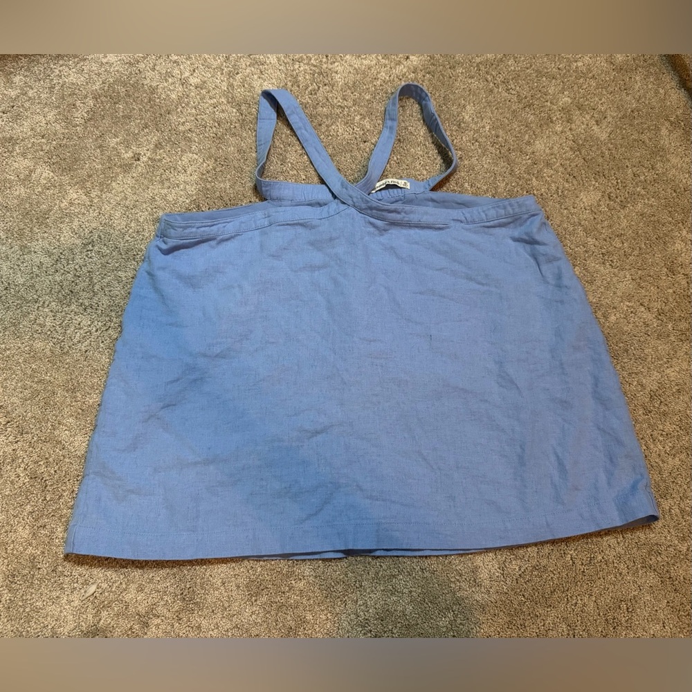 Abercrombie & Fitch Blue Linen Blend Halter Tank Top XL Summer